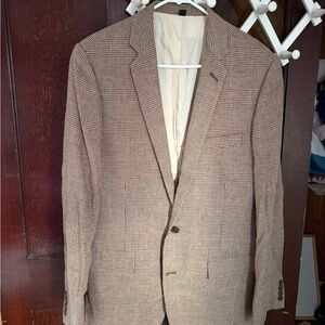 J. Crew Tan Plaid Men's Blazer Holiday Wedding Work 40L